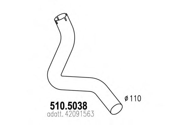 Труба выхлопного газа ASSO 510.5038