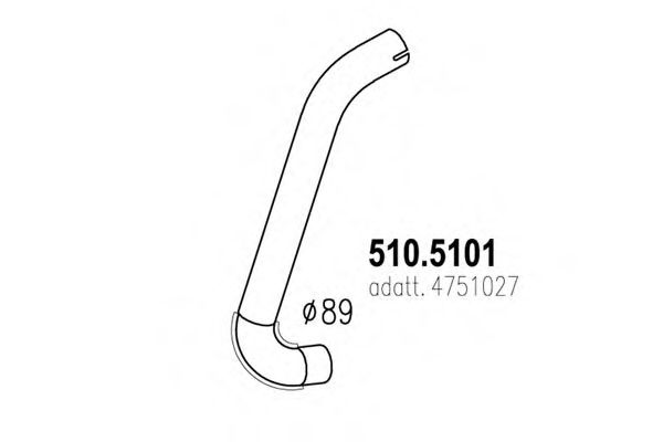 Труба выхлопного газа ASSO 510.5101