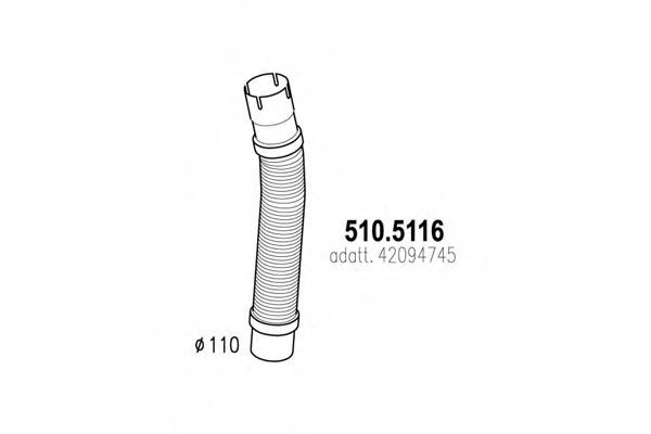 Труба выхлопного газа ASSO 510.5116