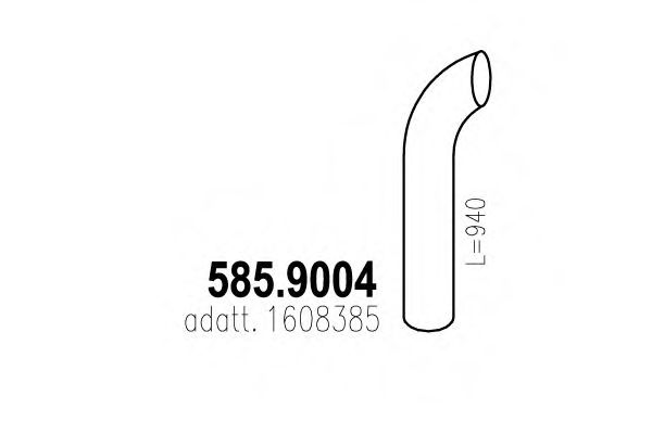 Труба выхлопного газа ASSO 585.9004