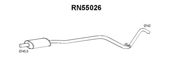 Средний глушитель выхлопных газов VENEPORTE RN55026