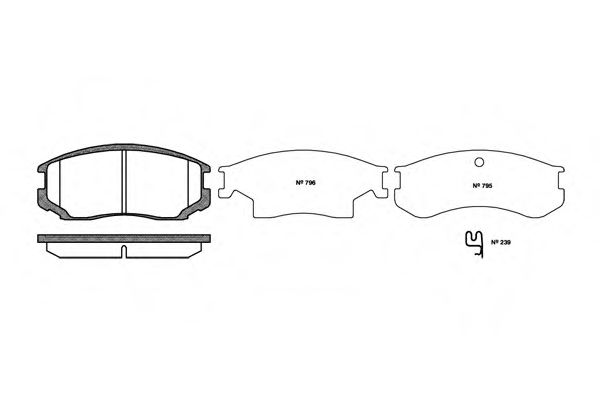 Комплект тормозных колодок, дисковый тормоз WOKING P2573.22