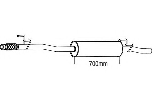 Средний глушитель выхлопных газов FENNO 7140