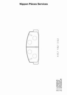 Комплект тормозных колодок, дисковый тормоз NPS M361A02