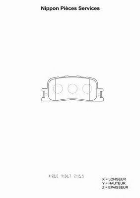 Комплект тормозных колодок, дисковый тормоз NPS T361A26