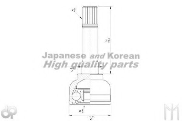 Шарнирный комплект, приводной вал ASHUKI 0846-5208