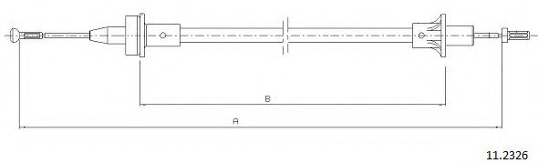 Трос, управление сцеплением CABOR 112326