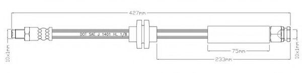 Тормозной шланг MOTAQUIP LVBH1604