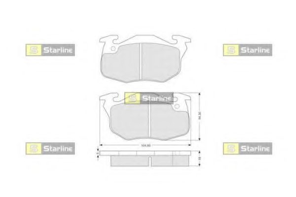 Комплект тормозных колодок, дисковый тормоз STARLINE BD S107