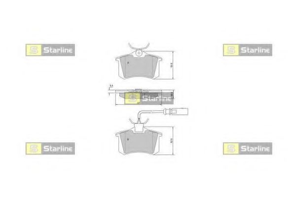 Комплект тормозных колодок, дисковый тормоз STARLINE BD S375