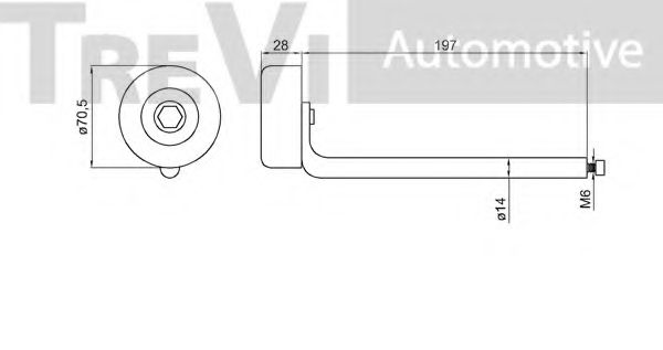 Натяжной ролик, поликлиновой  ремень TREVI AUTOMOTIVE T2124