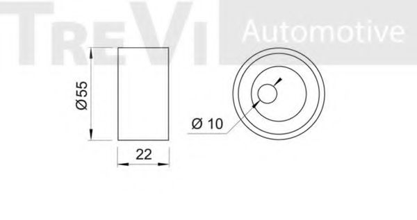 Натяжной ролик, ремень ГРМ TREVI AUTOMOTIVE T1604