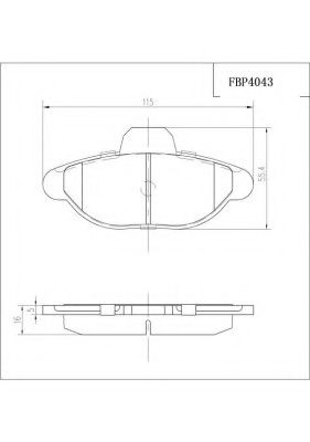 Комплект тормозных колодок, дисковый тормоз FI.BA FBP4043