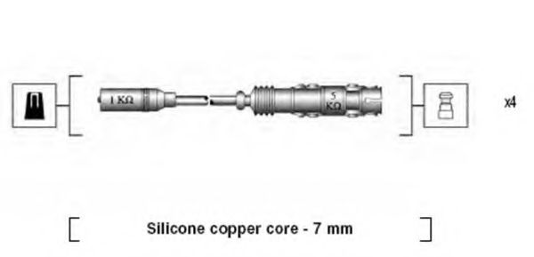 Комплект проводов зажигания MAGNETI MARELLI 941175250764