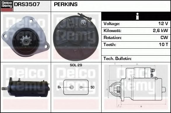 Стартер DELCO REMY DRS3507