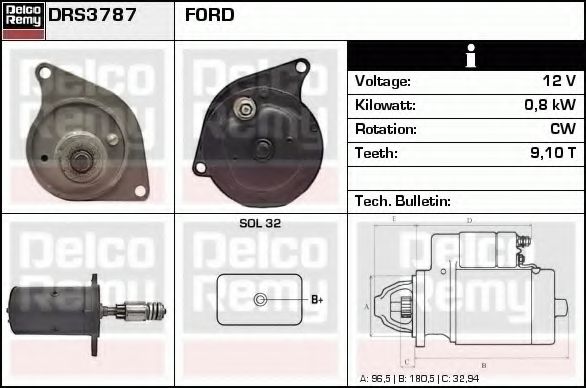 Стартер DELCO REMY DRS3787