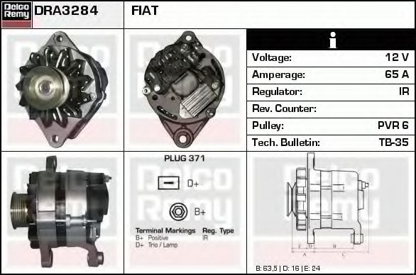 Генератор DELCO REMY DRA3284