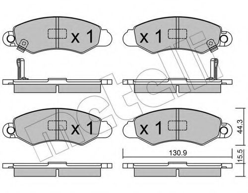 Комплект тормозных колодок, дисковый тормоз METELLI 22-0418-0
