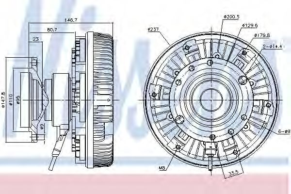 Сцепление, вентилятор радиатора NISSENS 86048