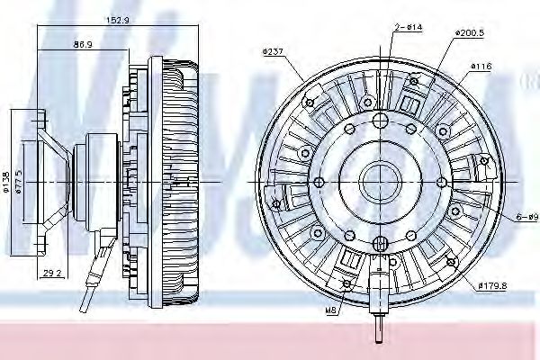 Сцепление, вентилятор радиатора NISSENS 86078