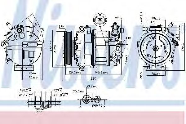 Компрессор, кондиционер NISSENS 890068