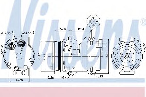 Компрессор, кондиционер NISSENS 89070