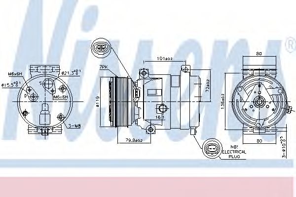 Компрессор, кондиционер NISSENS 89267