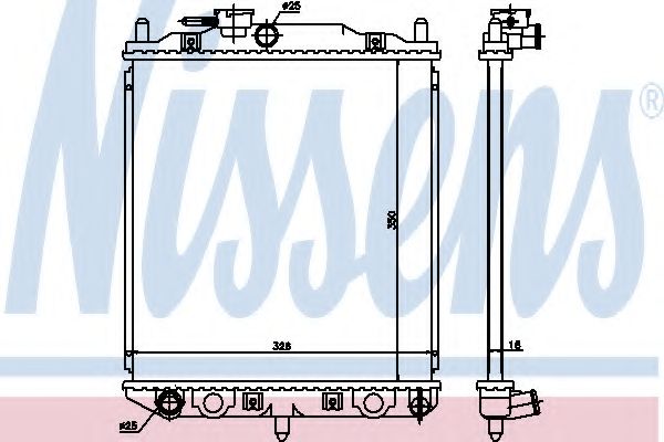 Радиатор, охлаждение двигателя NISSENS 61762