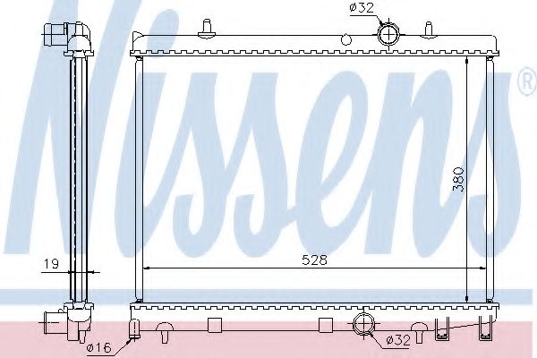 Радиатор, охлаждение двигателя NISSENS 63504