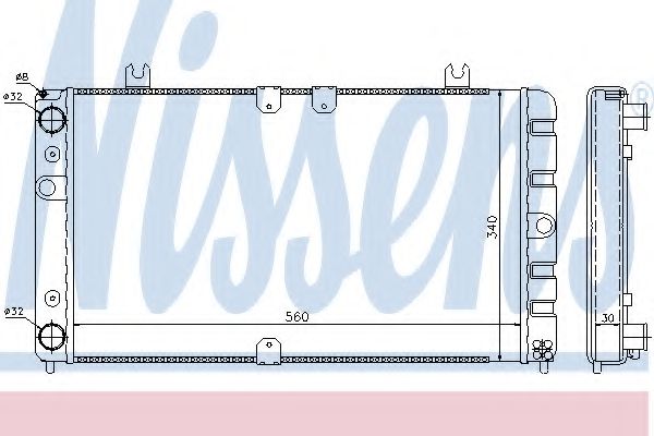 Радиатор, охлаждение двигателя NISSENS 623554