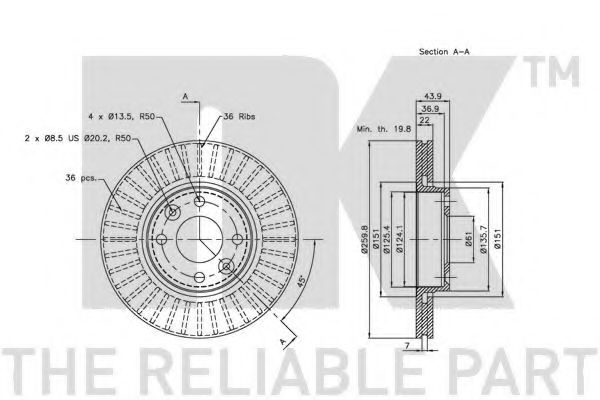 Тормозной диск NK 202264