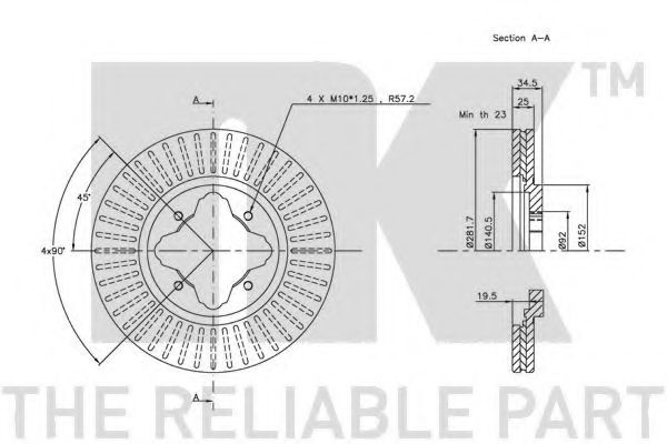 Тормозной диск NK 202618