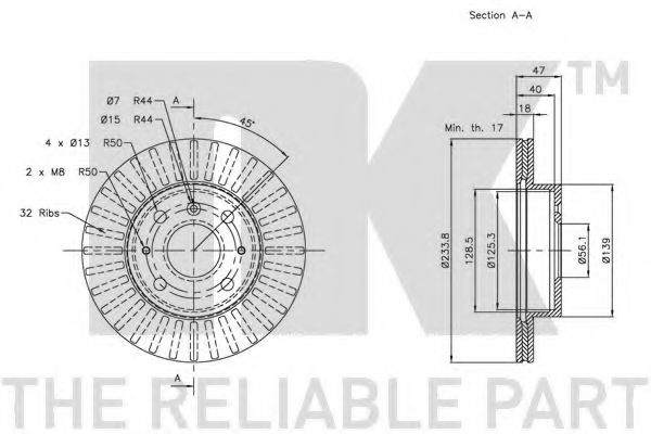 Тормозной диск NK 205106