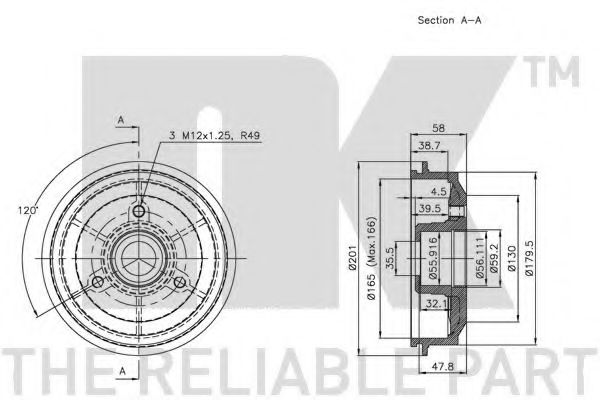 Тормозной барабан NK 251901
