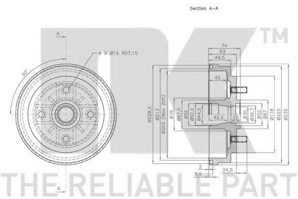 Тормозной барабан NK 253005
