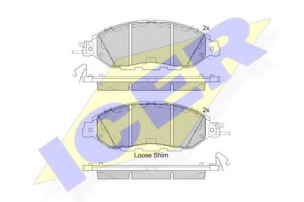 Комплект тормозных колодок, дисковый тормоз ICER 182234