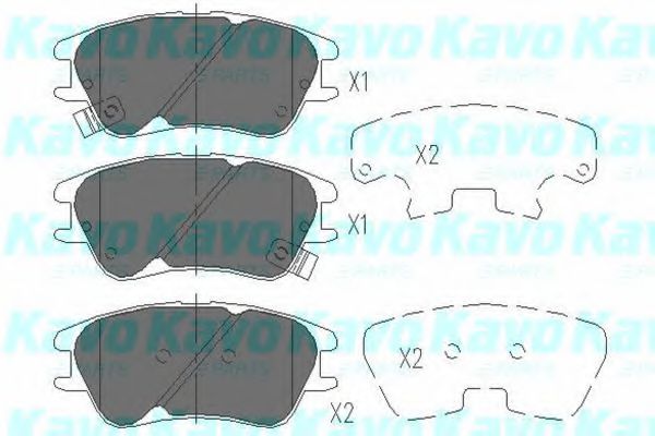 Комплект тормозных колодок, дисковый тормоз KAVO PARTS KBP-3009