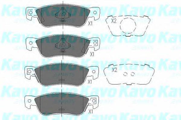 Комплект тормозных колодок, дисковый тормоз KAVO PARTS KBP-3504