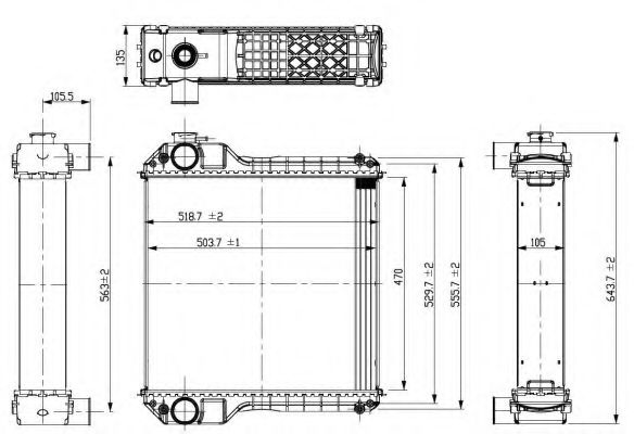 Радиатор, охлаждение двигателя NRF 52193