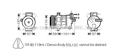 Компрессор, кондиционер AVA QUALITY COOLING FTK447