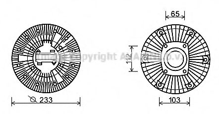 Сцепление, вентилятор радиатора AVA QUALITY COOLING IVC103