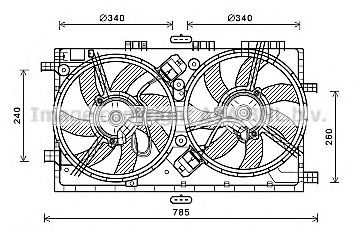 Вентилятор, охлаждение двигателя AVA QUALITY COOLING OL7641