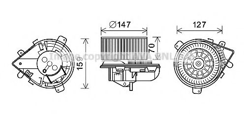 Электродвигатель, вентиляция салона AVA QUALITY COOLING PE8395