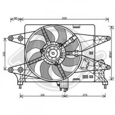 Вентилятор, охлаждение двигателя DIEDERICHS 3485115