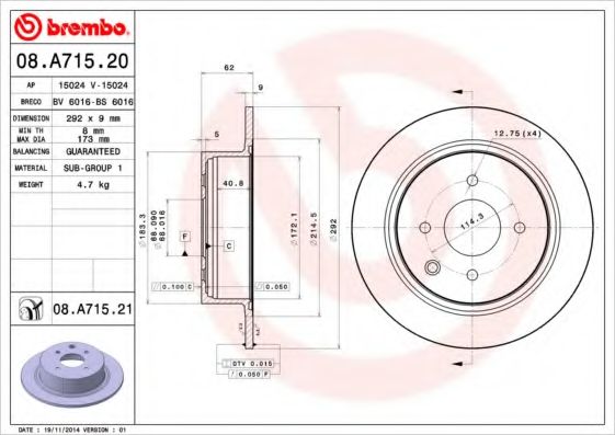 Тормозной диск BRECO BS 6016