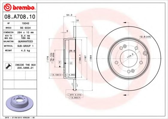 Тормозной диск BRECO BS 6034