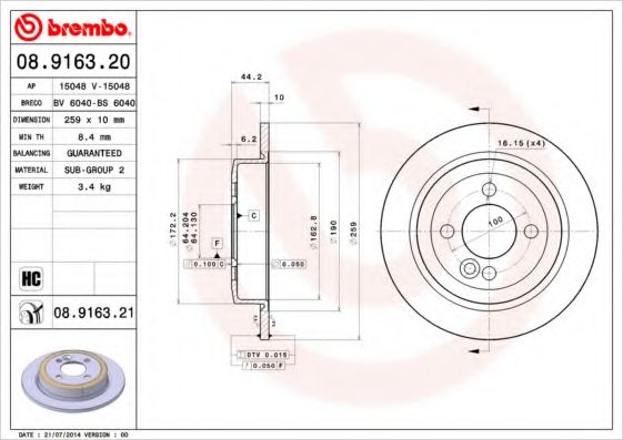 Тормозной диск BRECO BS 6040