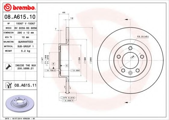 Тормозной диск BRECO BS 6059