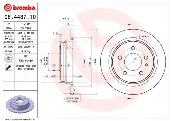 Тормозной диск BRECO BS 7281