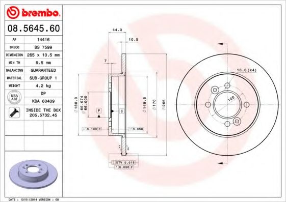 Тормозной диск BRECO BS 7599